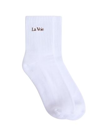 La Voie Sock - White / Cocoa