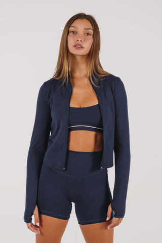 Seamless Cropped Zip Up - Corsica