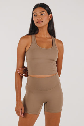 Seamless Cropped Tank - Dune